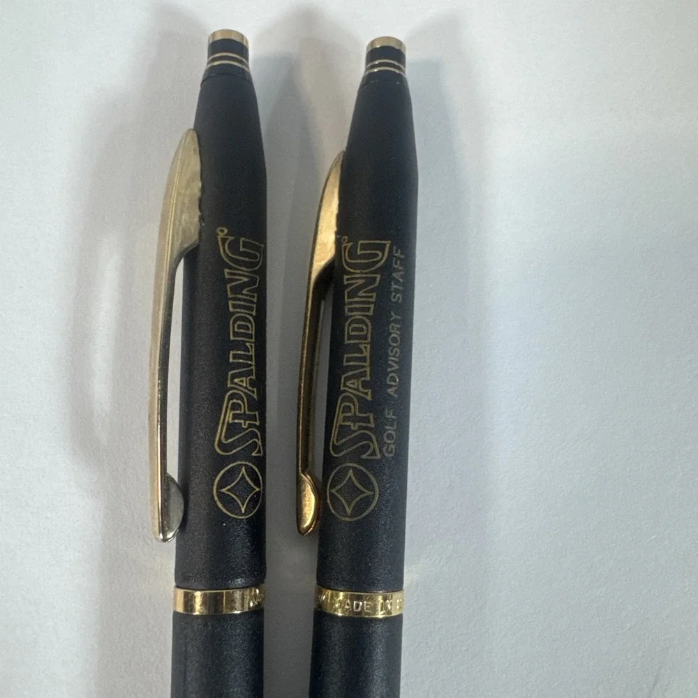 Vintage Used Spalding Golf Quill Pen & Mechanical Pencil Set Advertising